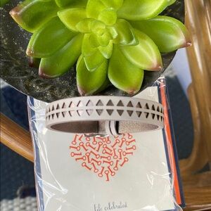 KEEP Collective Perforated Taupe Charm Bracelet